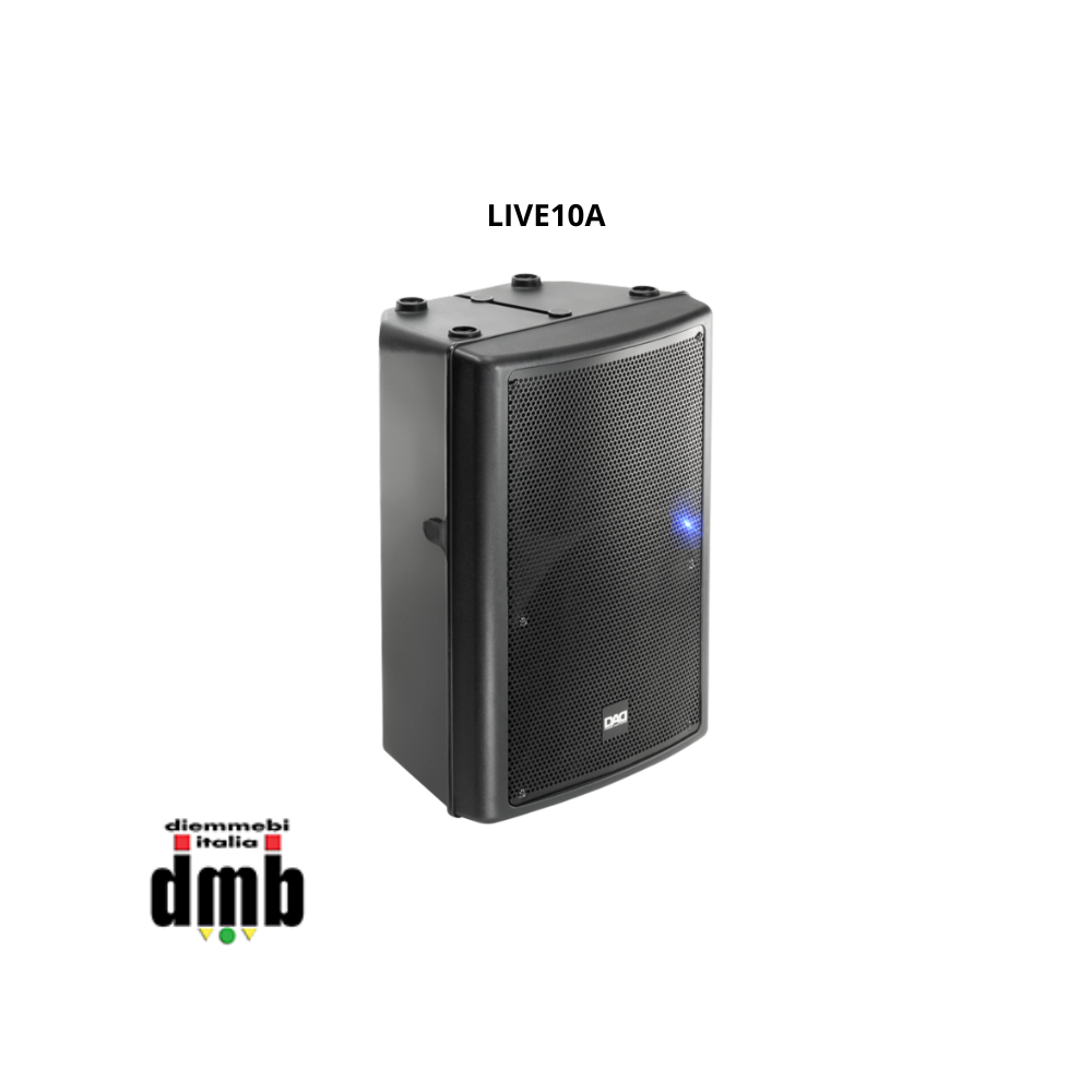 DAD - LIVE10A - Diffusore cassa acustica attiva bi-amplificata in classe AB, 2 vie 250W+50W 122dB SPL