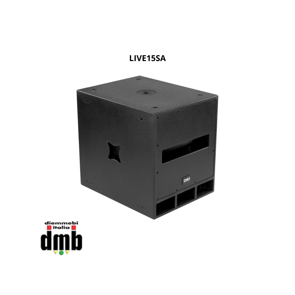 DAD - LIVE15SA - Diffusore acustico subwoofer bass reflex amplificato in AB 600W 130 dB SPL