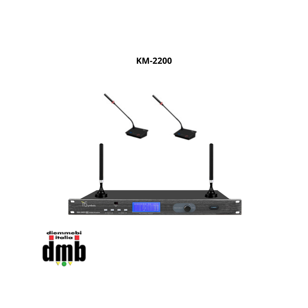 TSYMBOLS - KM-2200 - UHF 2 CH. Sistema conference wireless a due canali con 2 basi TS-24