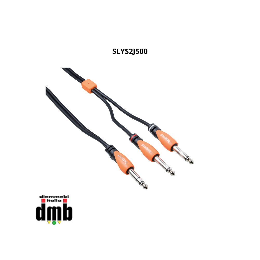 BESPECO - SLYS2J500 - Cavo di interconnessione 1 Jack Stereo 6,5/ 2 Jack da 5 m