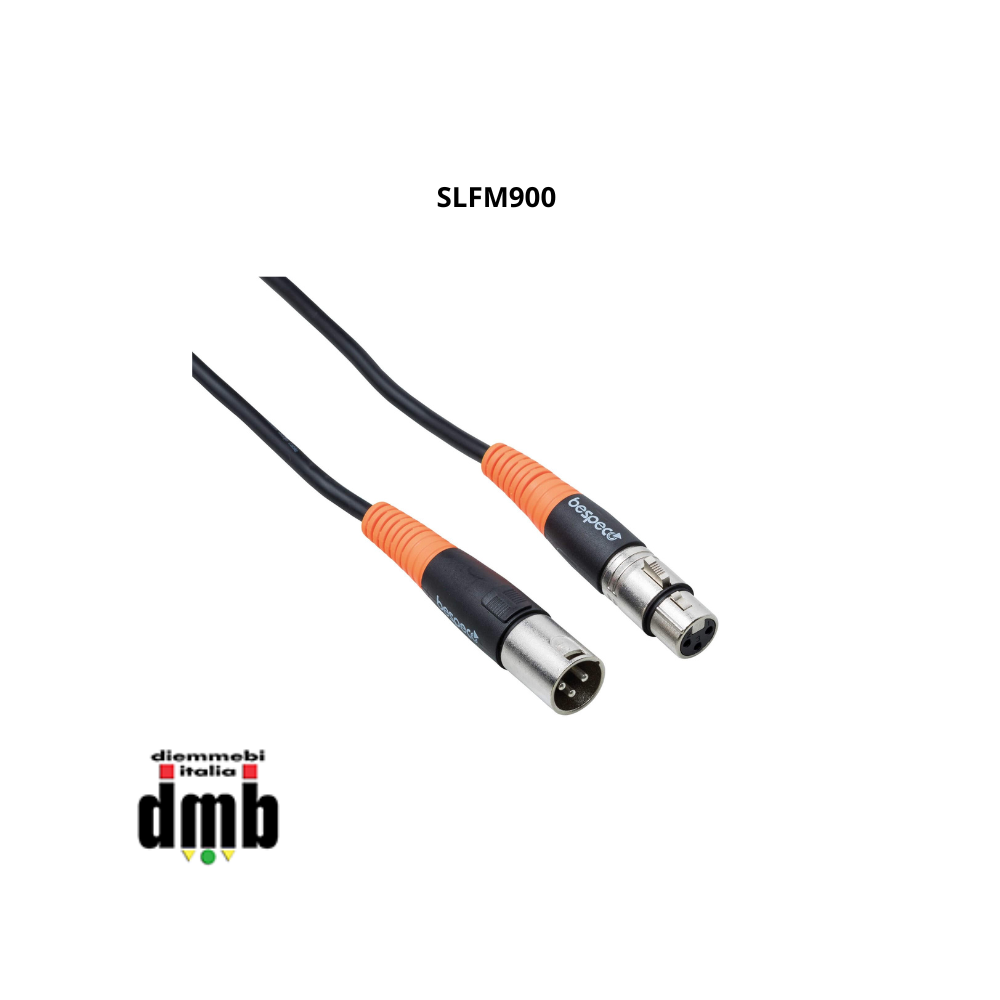 BESPECO - SLFM900 - Cavo microfonico XLR 3 P.FEMM/XLR 3 P.MASCHIO da 9 Mt