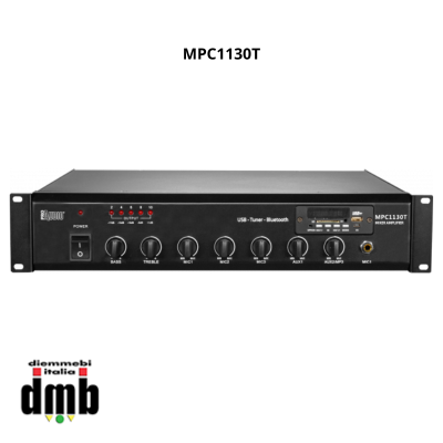 PROAUDIO - MPC1130T - Amplificatore mixer con sitonizzatore FM, BT, Lettore MP3/USB/SD ideale per PA