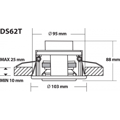 PROAUDIO - DS62T - Diffusore acustico da incasso