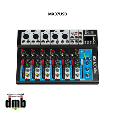 PROAUDIO - MX07USB - mixer versatile con 7 ingressi e 2 uscite.