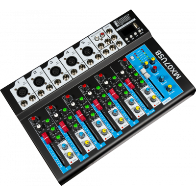 PROAUDIO - MX07USB - mixer versatile con 7 ingressi e 2 uscite.