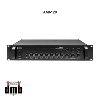 PROAUDIO - AM6120 - Amplificatore mixer a 6 zone progettato per la trasmissione di annunci microfonici e/o programmi musicali