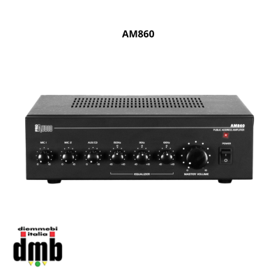 PROAUDIO - AM860 - Amplificatore mixer 60W 4 Ohm 70/100 V 3 ingressi per PA