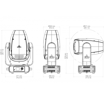 PROLIGHTS - Astra Hybrid330 - Testa mobile ibrida a LED luminosa