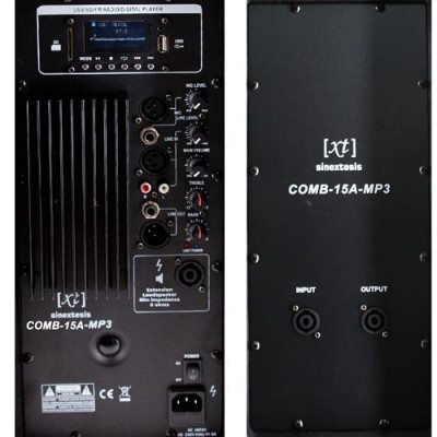 SINEXTESIS - COMB-15A-Mp3 - Kit attivo coppia di diffusori da 500W con stativo e radiomicrofono