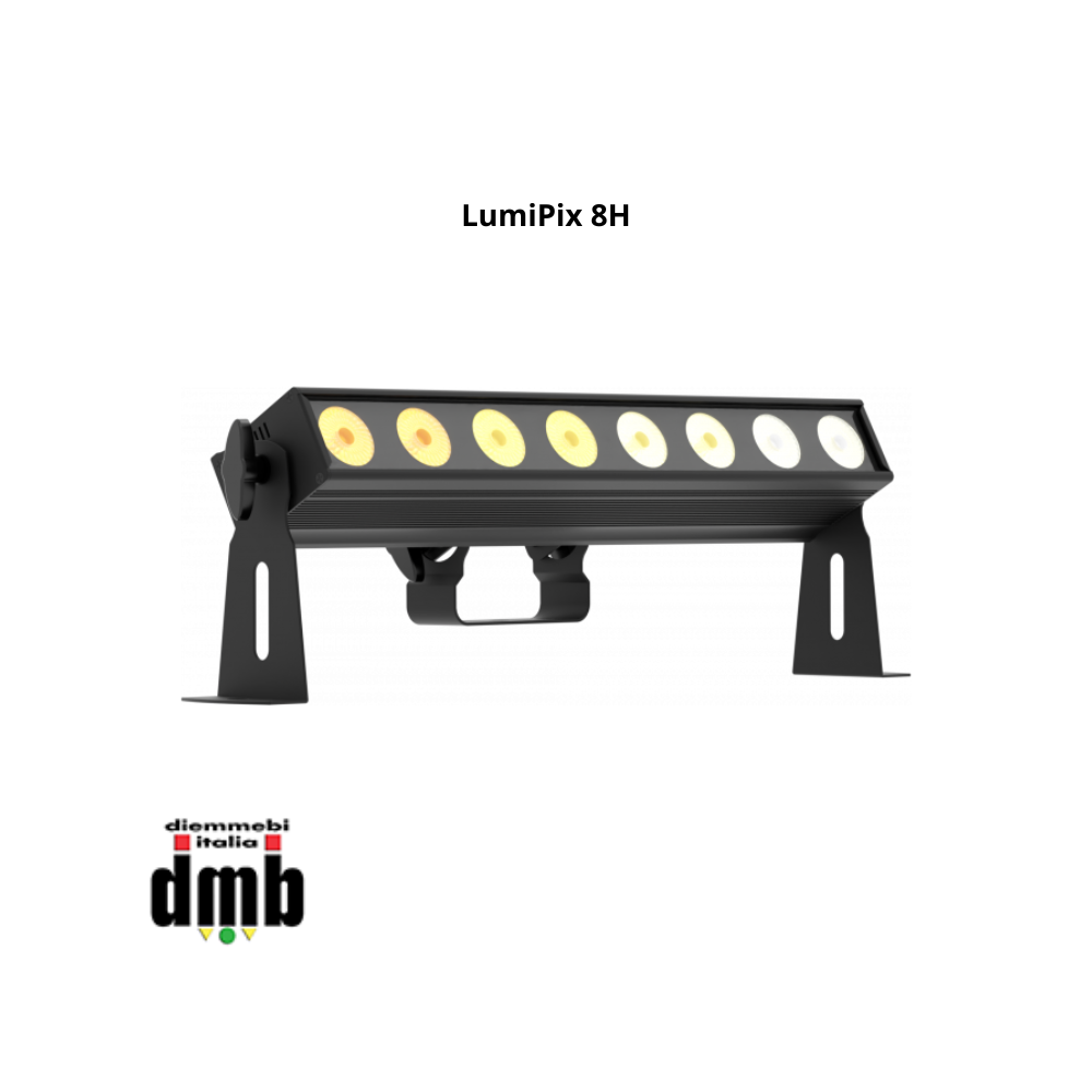 PROLIGHTS - LumiPix 8H - Barra LED con 8x12W RGBWA + UV LED controllabili singolarmente