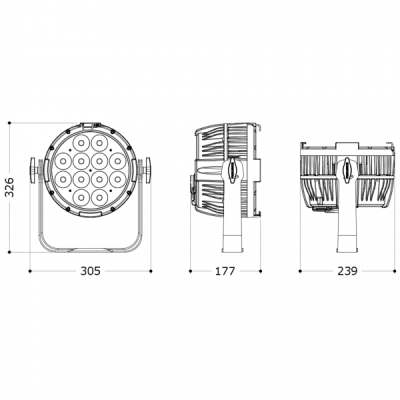 PROLIGHTS - LUMIPAR12IP20D - Faro Par LED 12x9W RGBW / FC IP65