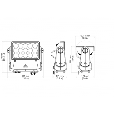 PROLIGHT - Smart BatWash - Wash Light outdoor LED 15x20W RGB + Warm White