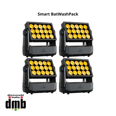 PROLIGHT - Smart BatWashPack - 4 Wash Light outdoor LED 15x20W RGB + Warm White + Case