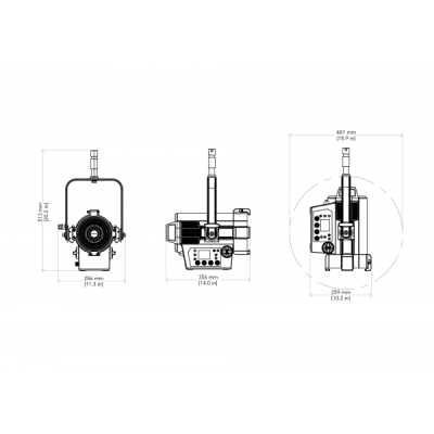 PROLIGHTS - EclFresnel CT+S - Fresnel LED da 200W a 6 colori