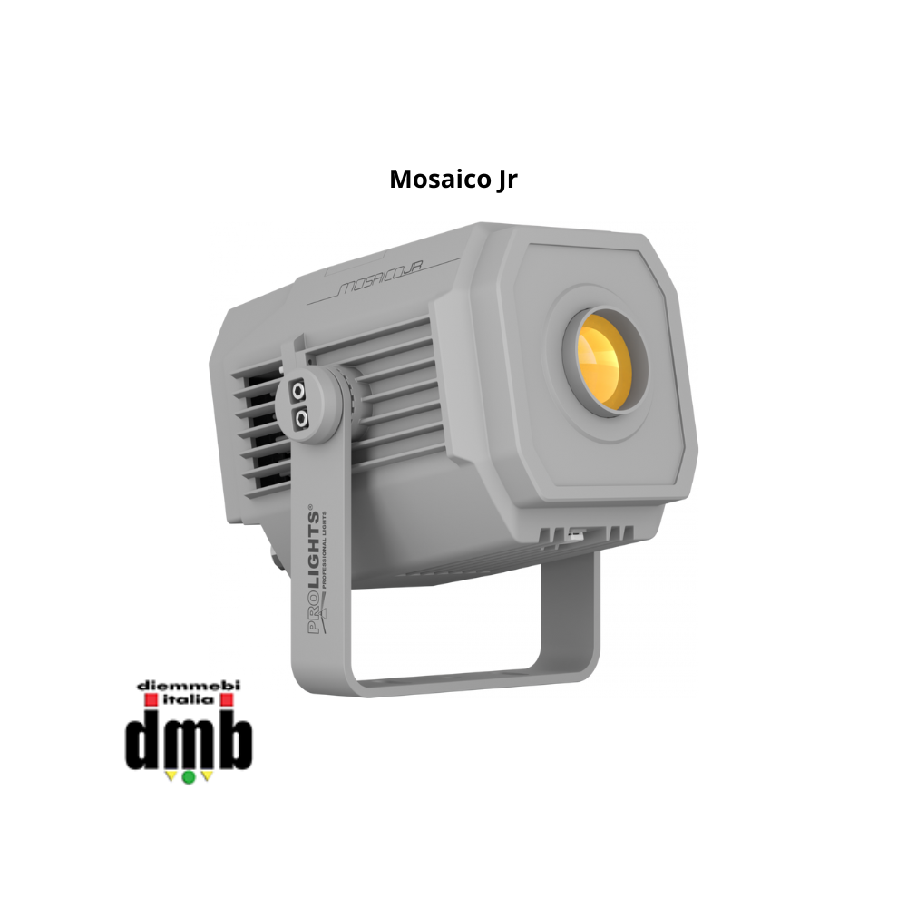 PROLIGHTS - MOSAICOJR - Faro proiettore LED zoomabile da 70W IP66 con gobo e ruota colore