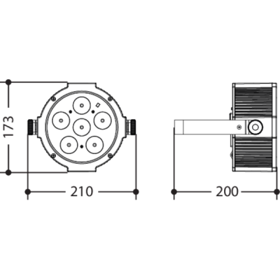 TRIBE - LUMIPAR6UQ - Faro proiettore PAR LED 6x8W RGBW/FC WiFi IP20