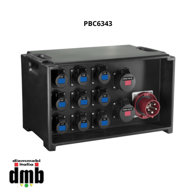 GDE - PBC6343 - Power-box portatile per la distribuzione elettrica, ingresso spina 63A-5P