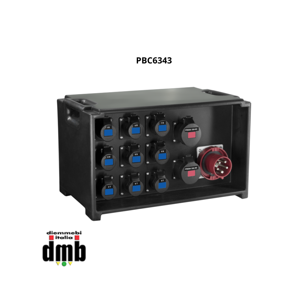 GDE - PBC6343 - Power-box portatile per la distribuzione elettrica, ingresso spina 63A-5P