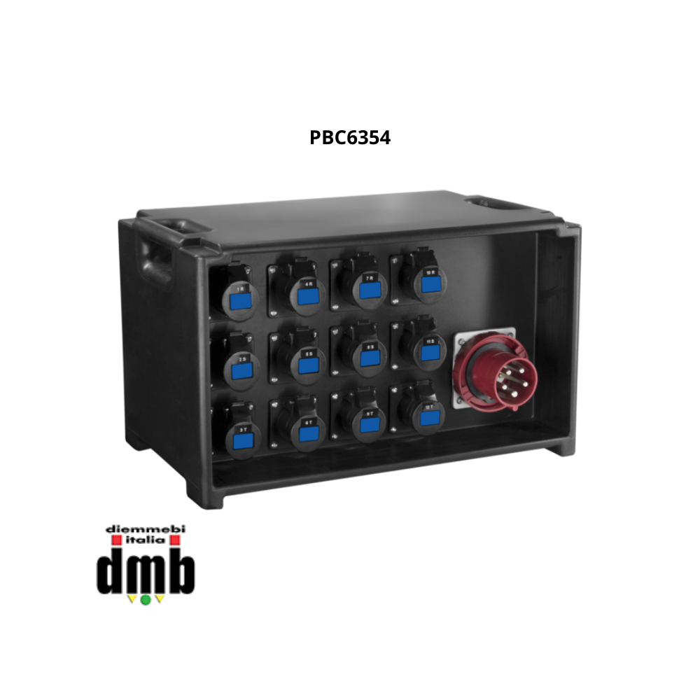 GDE - PBC6354 - Power-box portatile per la distribuzione elettrica, ingresso spina 63A-5p