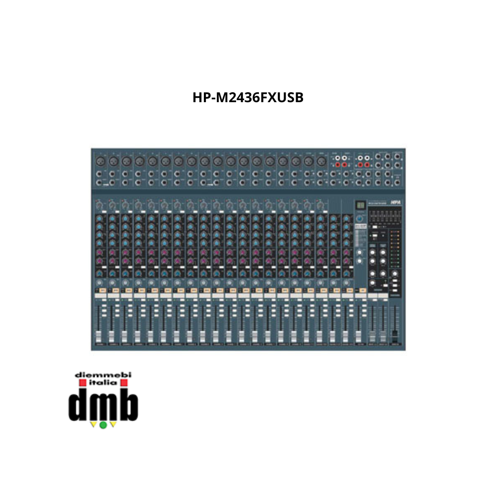 HP AUDIO - HP-M2436FXUSB - Mixer 24 canali con Eﬀetti Digitali e porta USB per PC