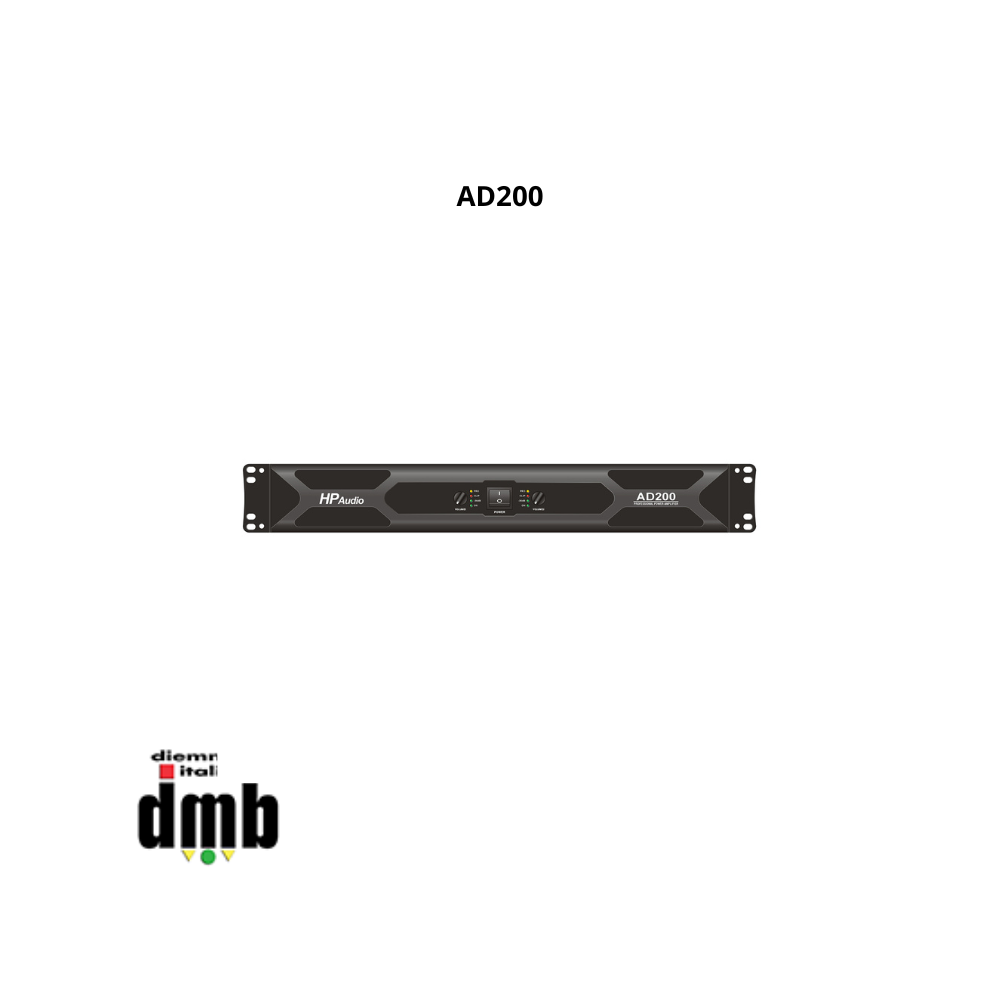 HP AUDIO - AD200 - Ampliﬁcatore di potenza in classe D 2x200/350W 8/4 ohm