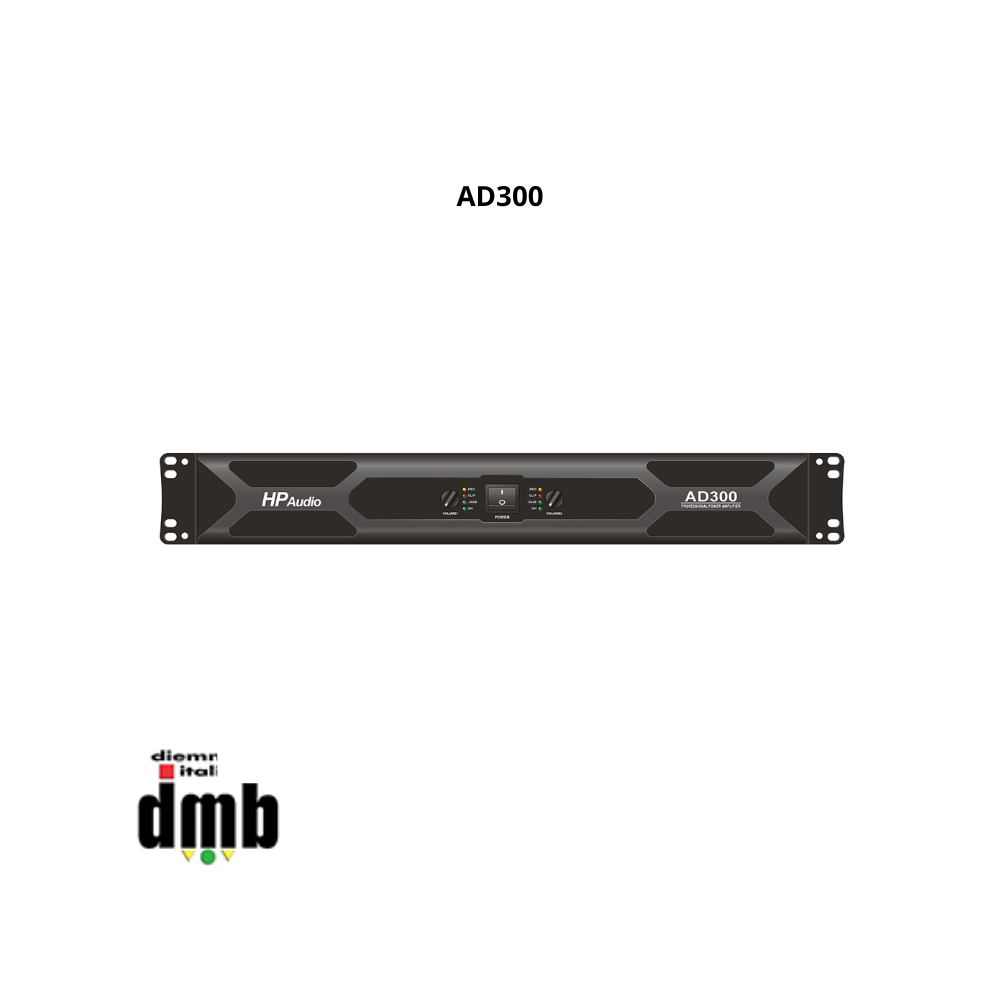 HP AUDIO - AD300 - Ampliﬁcatore di potenza in classe D 2x300/480W 8/4 ohm