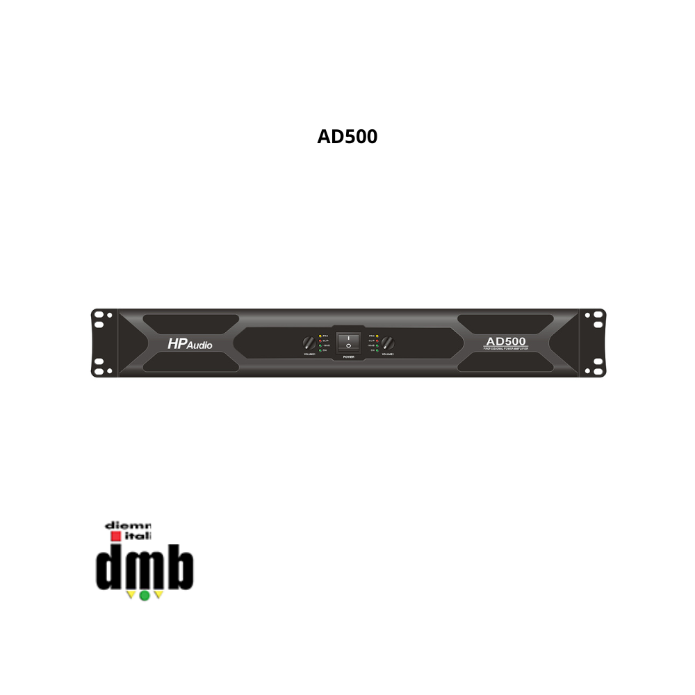 HP AUDIO - AD500 - Ampliﬁcatore di potenza in classe D 2x300/480W 8/4 ohm