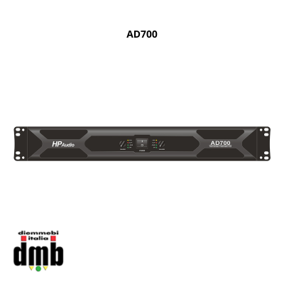 HP AUDIO - AD700 - Ampliﬁcatore di potenza in classe D 2x700/1050W 8/4 ohm AD7