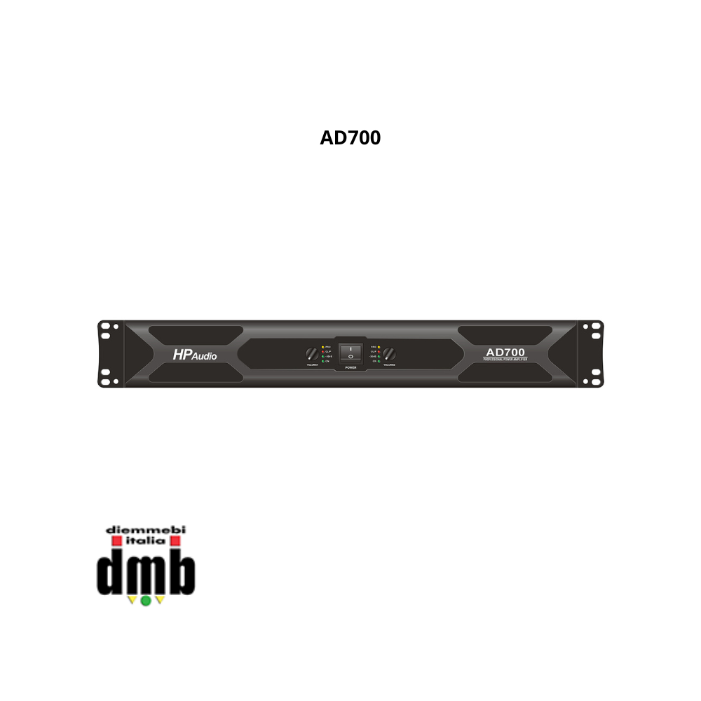 HP AUDIO - AD700 - Ampliﬁcatore di potenza in classe D 2x700/1050W 8/4 ohm AD7