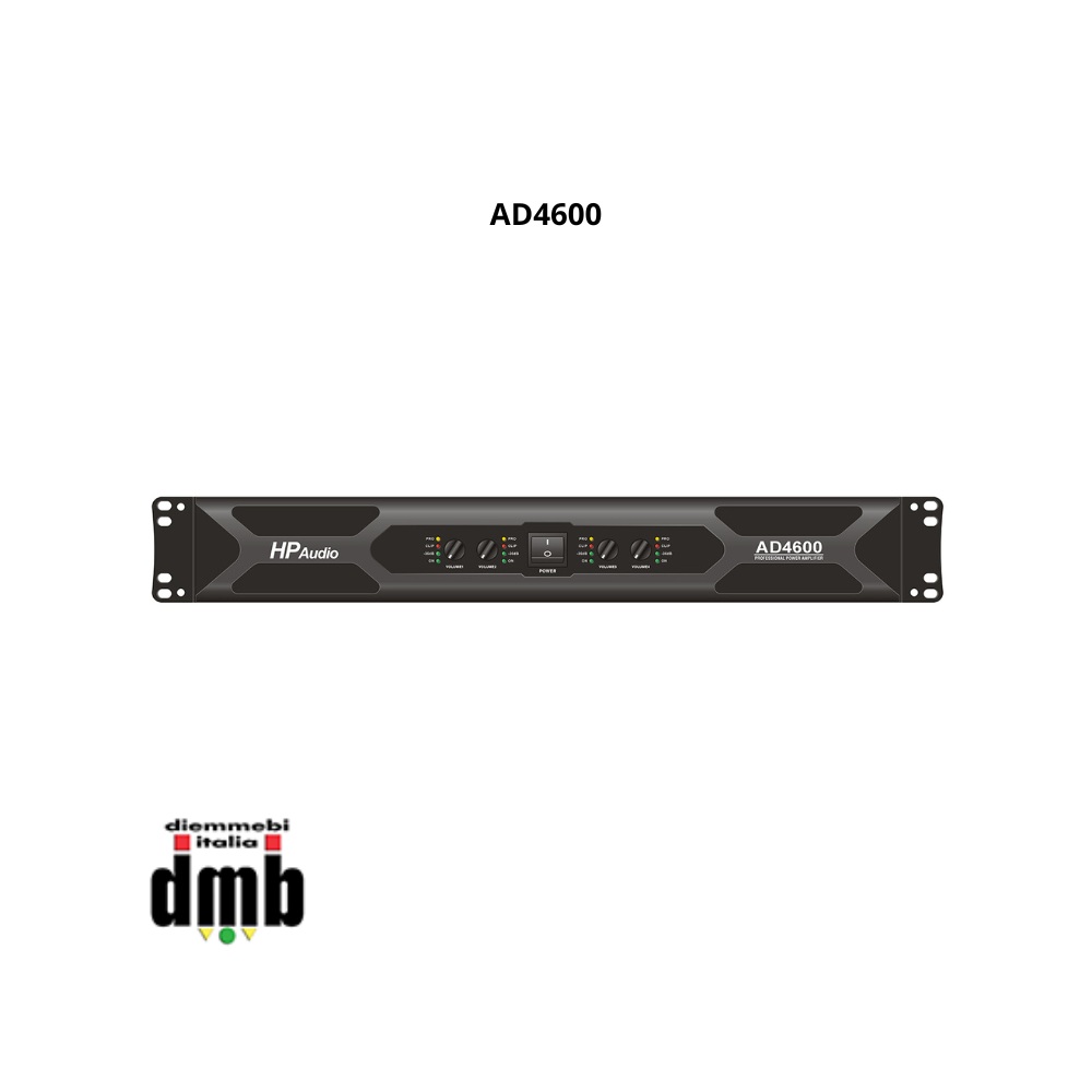 HP AUDIO - AD4600 - Ampliﬁcatore di potenza in classe D 4x600/900W 8/4 ohm