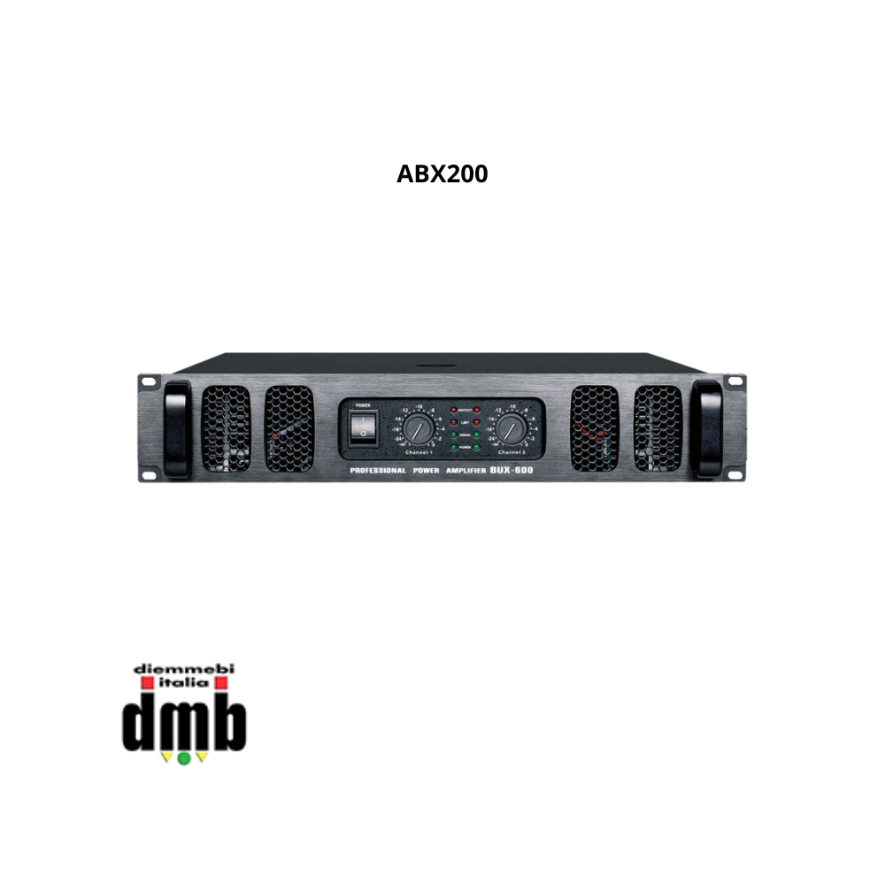 HP AUDIO - ABX200 - Ampliﬁcatore di potenza in classe AB 2x200/300W 8/4 ohm