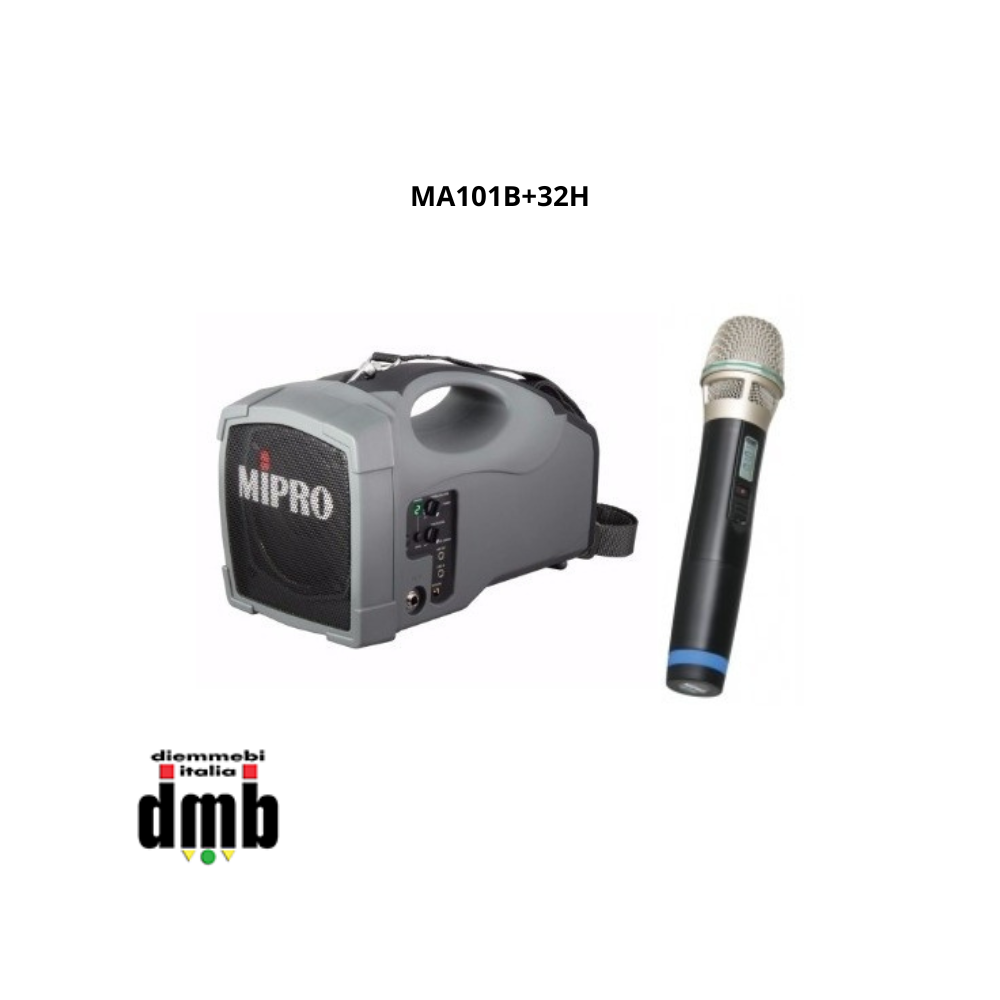 MIPRO - MA101B+32H - Amplificazione portatile 45W con ricevitore UHF ACT 16 canali e Trasmettitore ad impugnatura