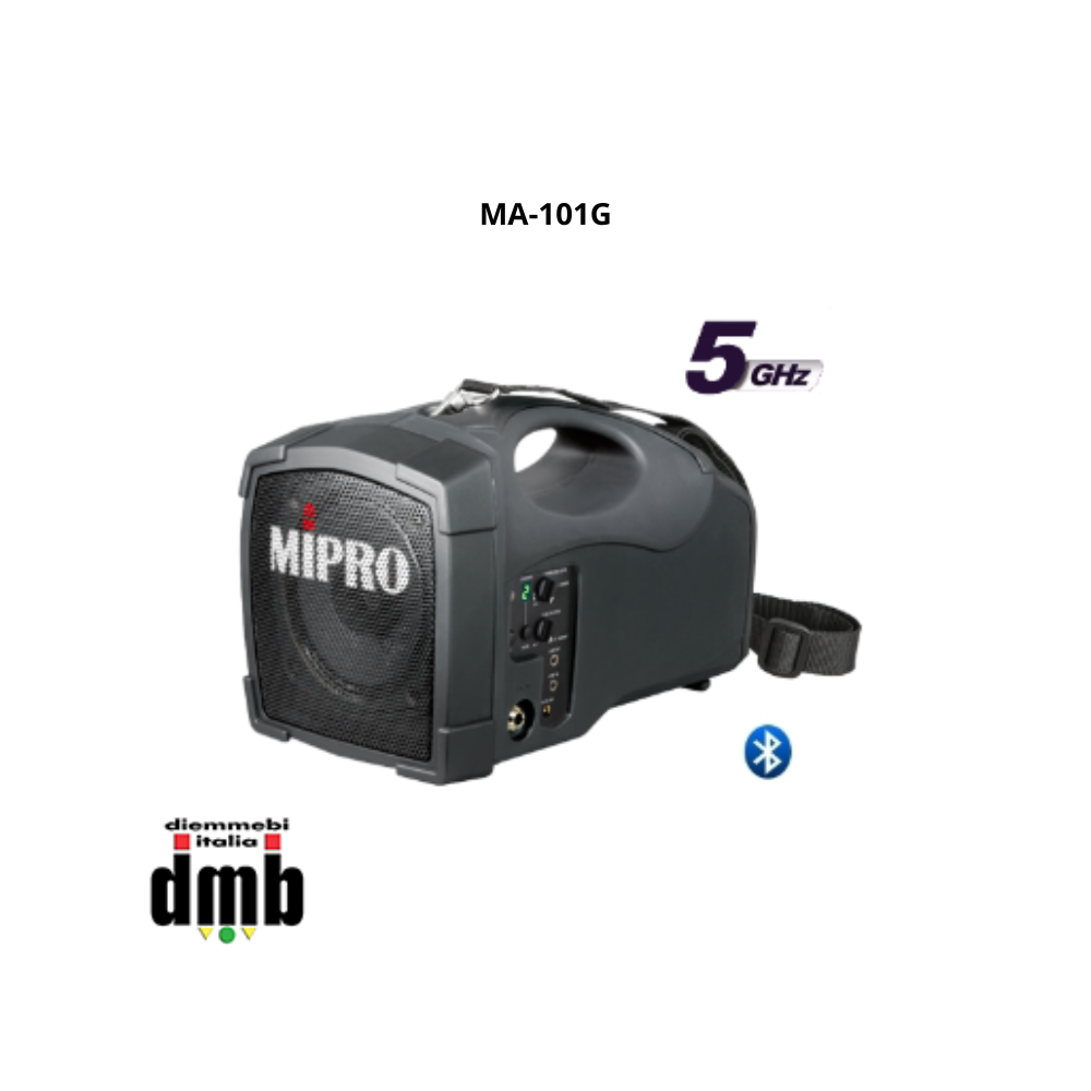 MIPRO - MA-101G - Ampliﬁcazione portatile 50W a batteria e corrente con Bluetooth integrato