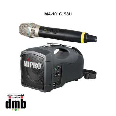 MIPRO - MA-101G-58H - Amplificatore portatile 50W con ricevitore e trasmettitore a impugnatura