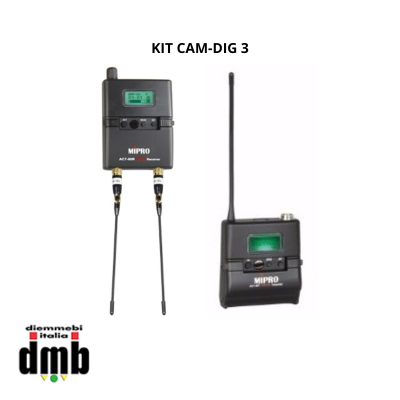 MIPRO - KIT CAM-DIG 3 - Kit per Telecamere con Ricevitore digitale ACT + Trasmettitore belt pack da 64 MHz