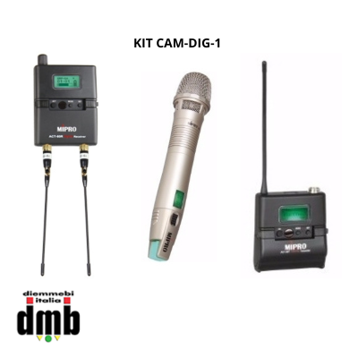 MIPRO - KIT CAM-DIG-1 - Kit per Telecamere con Ricevitore digitale ACT, Trasmettitore a impugnatura e Trasmettitore beltpack