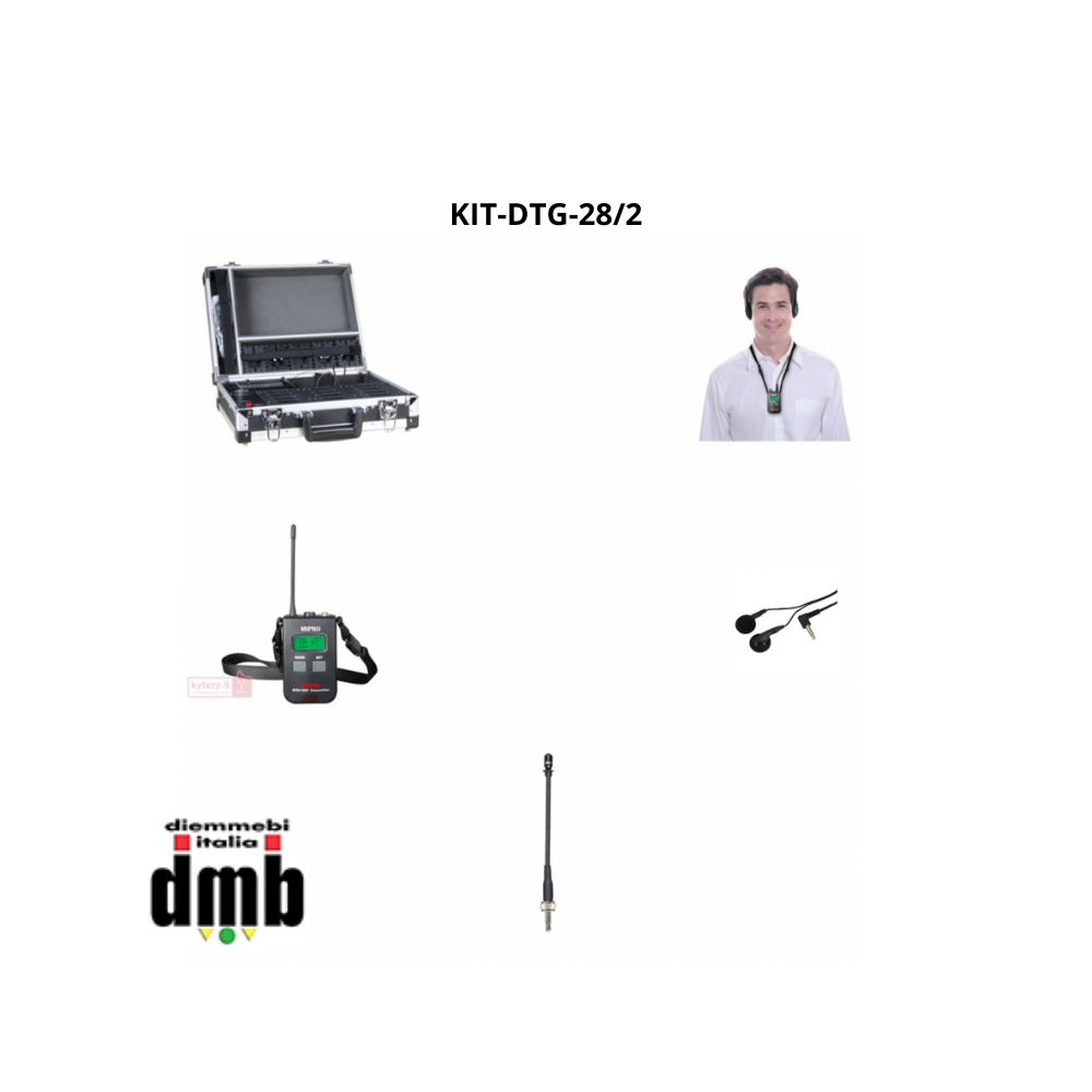 MIPRO - KIT-DTG-28/2 - Kit Completo per Audio Guide per 12 persone