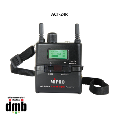 MIPRO - ACT-24R - Ricevitore 12 canali 2.4GHz con Batteria ricaricabile