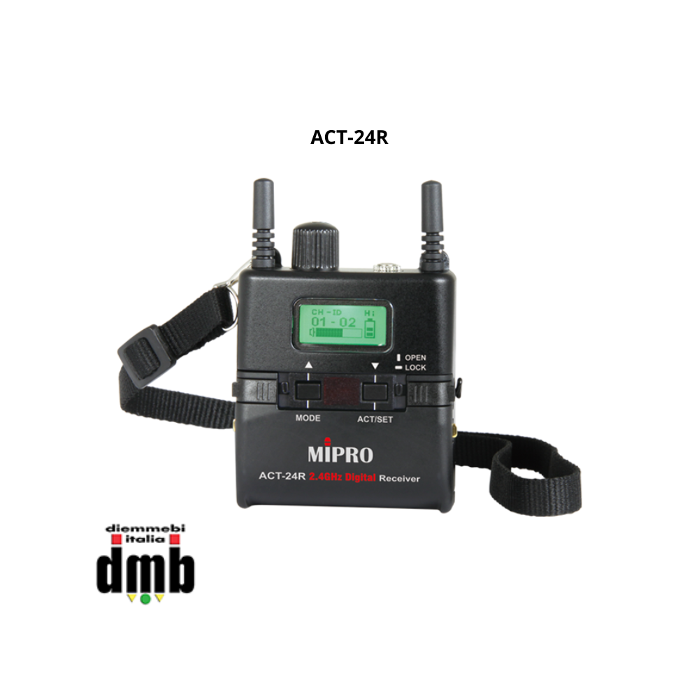 MIPRO - ACT-24R - Ricevitore 12 canali 2.4GHz con Batteria ricaricabile