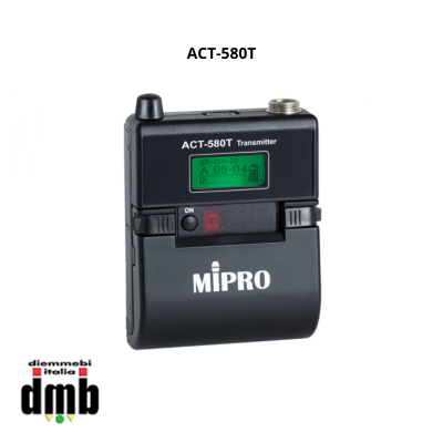 MIPRO - ACT-580T - Trasmettitore Digitale Beltpack Funziona con batteria ricaricabile MB-5 o con 2 batterie AA