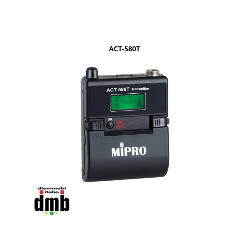 MIPRO - ACT-580T - Trasmettitore Digitale Beltpack Funziona con batteria ricaricabile MB-5 o con 2 batterie AA