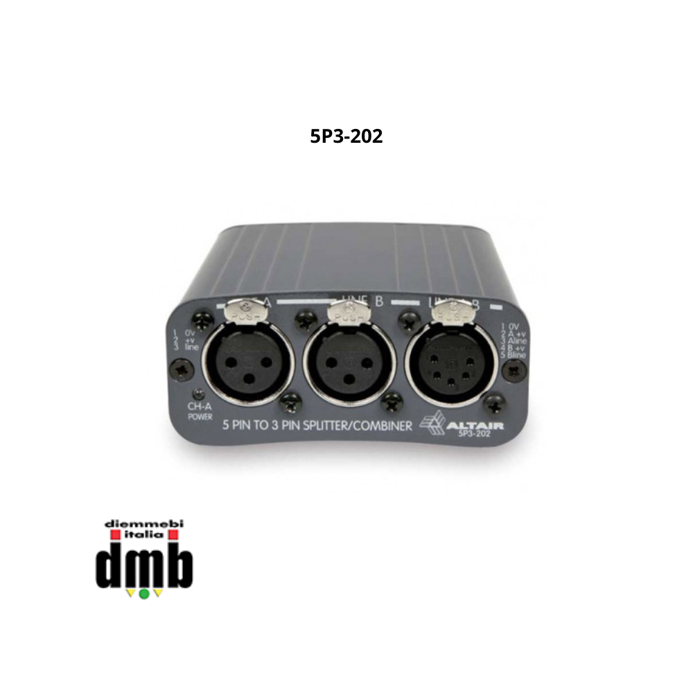 ALTAIR - 5P3-202 - Convertitore di 2 linee da 3pin separate in una singola linea a 5pin per sistemi intercom