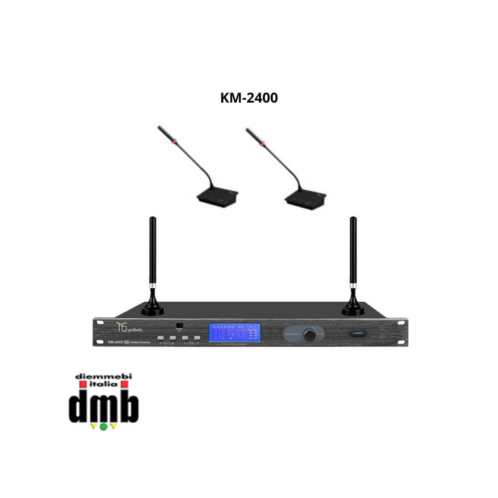 TSYMBOLS - KM-2400 - UHF 4 CH. Sistema conference wireless a quattro canali con 4 basi TS-24