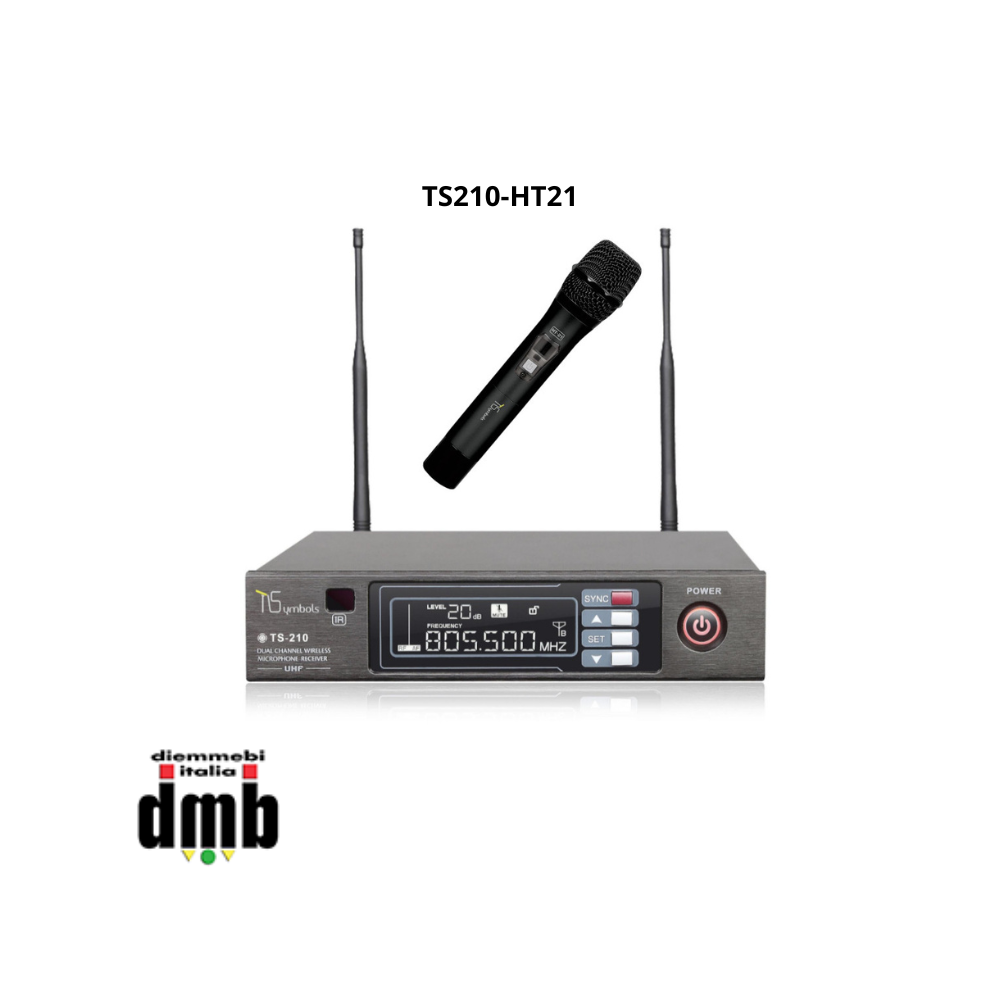 TSYMBOLS - TS210-HT21 - Ricevitore Diversity con Trasmettitore palmare HT-21, UHF Single CH.