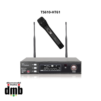 TSYMBOLS - TS610-HT61- Ricevitore Diversity con Trasmettitore palmare HT-61, UHF Single CH.