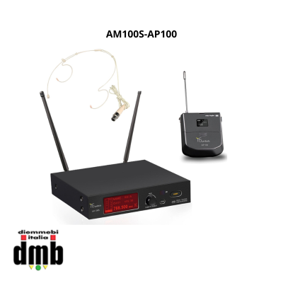 TSYMBOLS - AM100S-AP100 - Ricevitore Diversity con Trasmettitore bodypack AP100 e archetto, UHF Single CH.