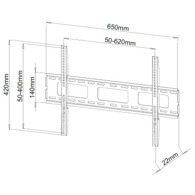 Techly - ICA-PLB 132L2 - Supporto a Muro per TV LED LCD Ultra Slim 40-65'' Fisso