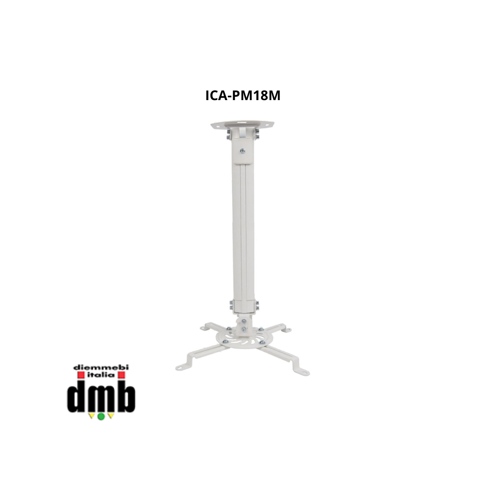 TECHLY - ICA-PM18M - Supporto a Soffitto per Proiettori Estensione 545-900 mm Silver