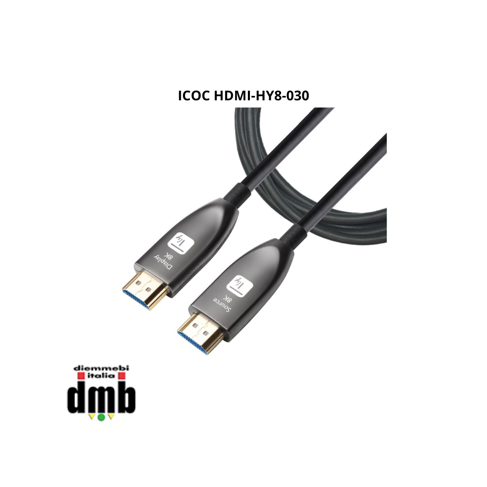 TECHLY - ICOC HDMI-HY8-030 - Cavo Ottico Attivo HDMI™ 2.1 AOC 8K 48Gbps eARC HDMI™ A/A M/M 30m