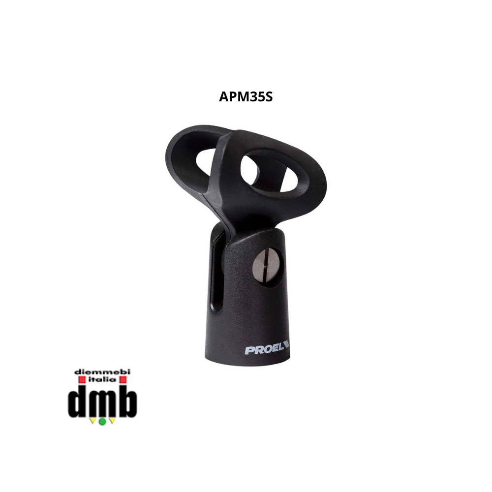 PROEL - APM35S - Supporto piccolo in ABS per microfoni con diametro tra i 22mm e 27mm.